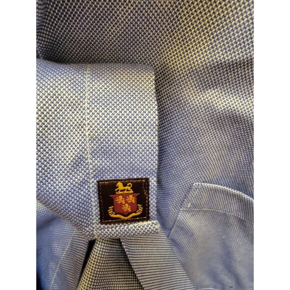 Robert Talbott Classic Mens Blue Long Sleeve Button-Up Shirt 100% Cotton - Picture 3 of 9